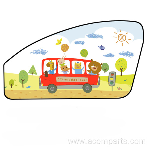 Custom logo digital printed baby side cling sunshades